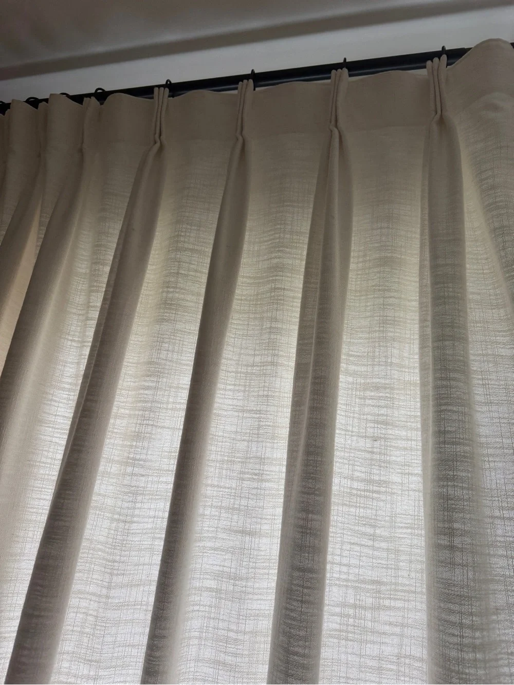 Two Pages Cream Pleated Curtain Panel - Elegant Window Drapery